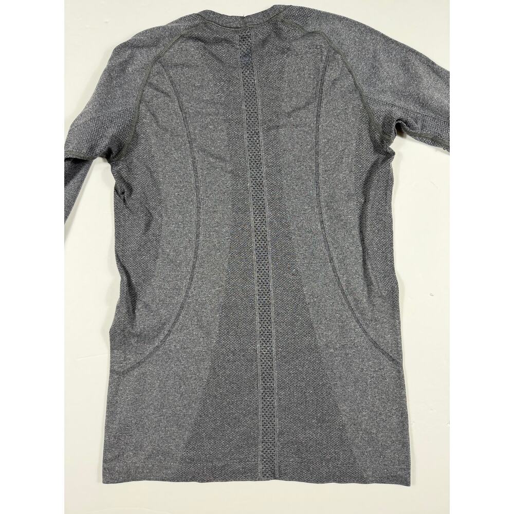 Lululemon Swiftly Tech Long Sleeve Heathered Black Seamless Running Top Size 8 - Picture 10 of 12